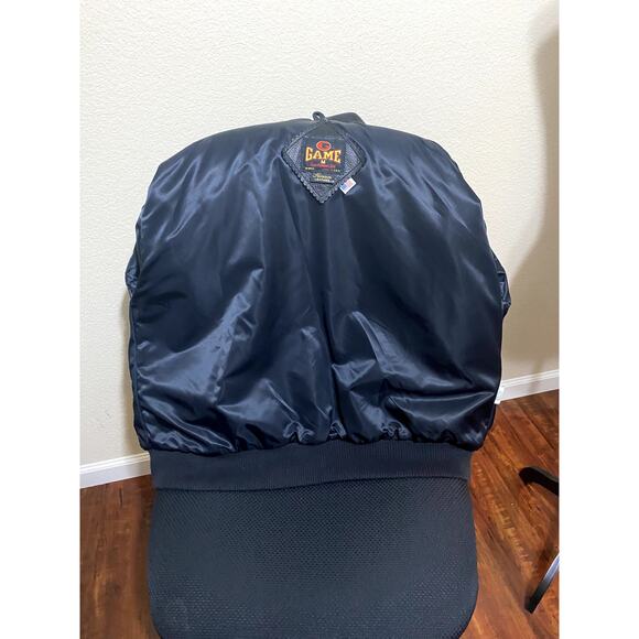 Game Sportswear Bomber Jacket Mens Medium Black Premium Leather FLAW - Picture 12 of 16